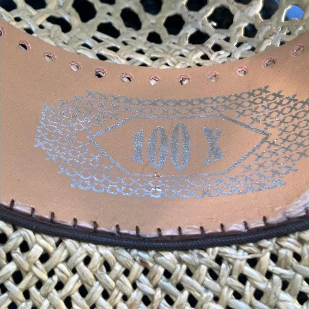 🤠 Moks Man Straw Cowboy / Cowgirl Hat With Decorative Leather Strap🤠 - Picture 9 of 12